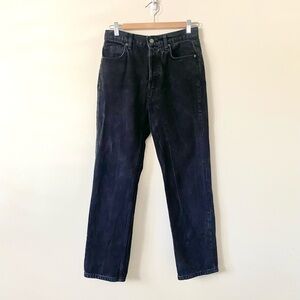 Reformation Cynthia High Rise Straight Jeans in Seattle Black Wash 27